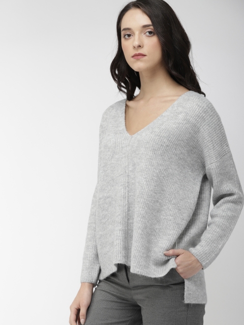 

FOREVER 21 Women Grey Melange Solid Sweater