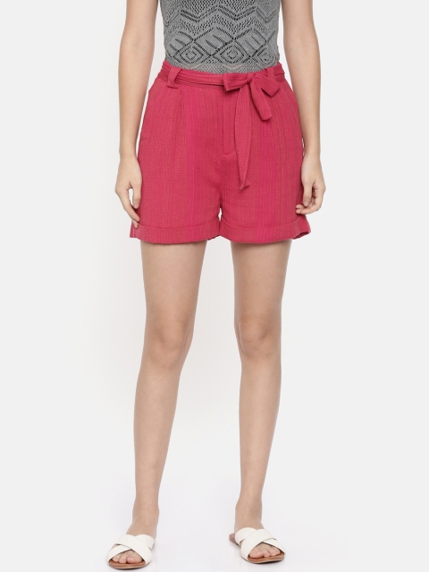 

Chumbak Women Pink Solid Regular Fit Shorts