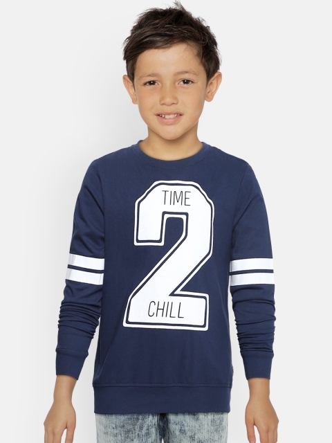 

Flying Machine Boys Blue Printed Round Neck T-shirt