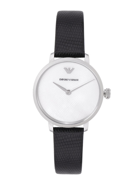 

Emporio Armani Women White Textured Leather Strap Analogue Watch AR11159