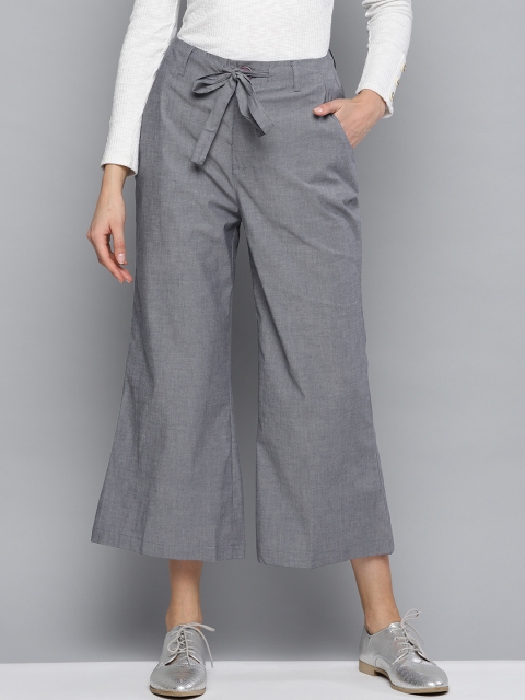 

RARE Women Grey Regular Fit Solid Parallel Trousers