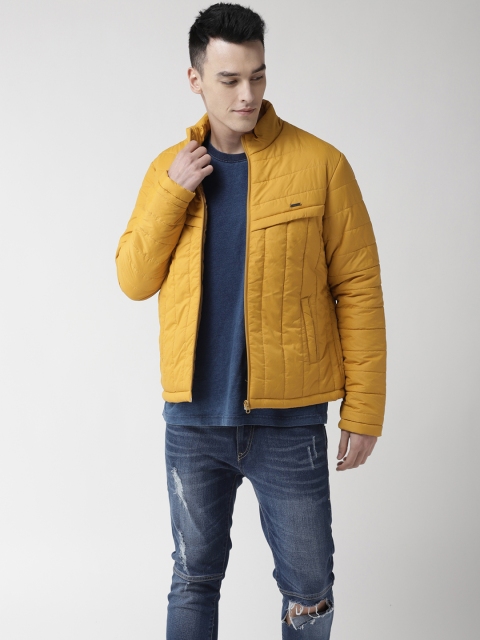 

Flying Machine Men Mustard Yellow Solid Padded Jacket