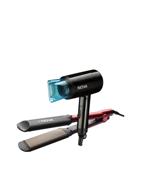 

NOVA Set of Freshers NHS 870 Hair Straightener & NHP 8105 Hair Dryer, Black