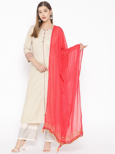 

Rangriti Pink Solid Dupatta