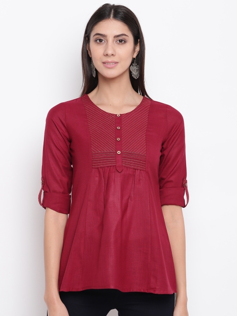 

Rangriti Women Maroon Solid Top