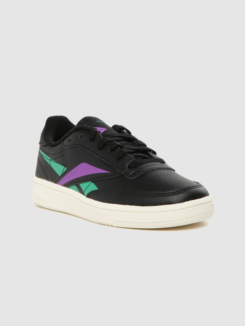 

Reebok Classic Women Black Printed Club C 85 Leather Sneakers