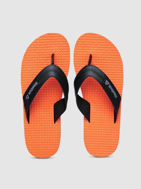 

Reebok Men Black & Orange Solid Thong Flip-Flops