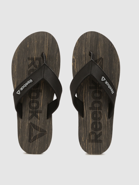 

Reebok Men Black & Charcoal Grey WILLIS LP Printed Thong Flip-Flops