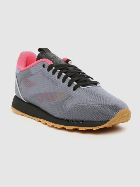 

Reebok Classic Men Grey Textured Leather Sneakers