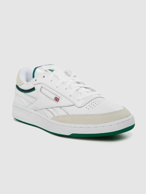 

Reebok Classic Men White Solid Club C Revenge Plus Leather Sneakers