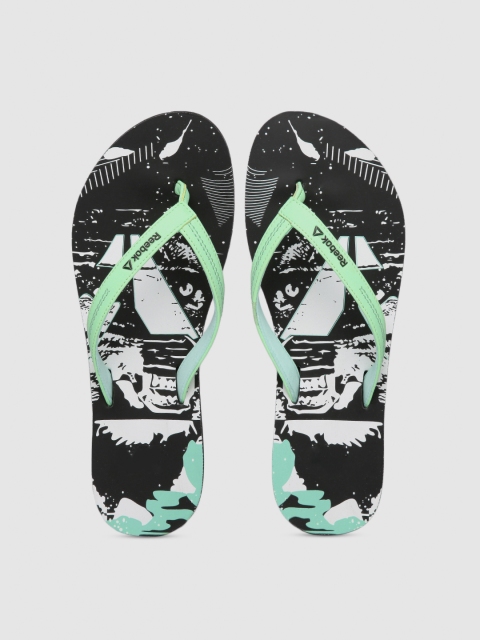 

Reebok Women Green & Black Printed Thong Flip-Flops