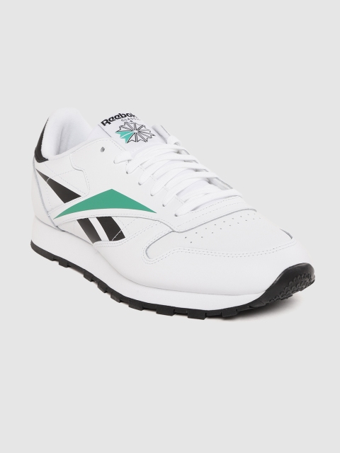 

Reebok Classic Men White Solid Leather Vector Sneakers