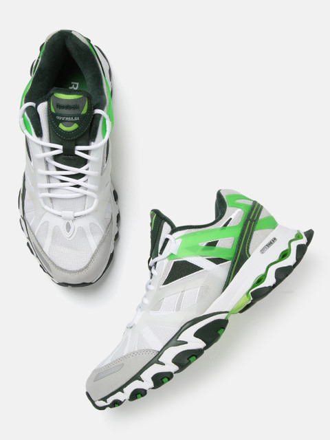

Reebok Unisex White & Green DMX Trail Shadow Colourblocked Running Shoes