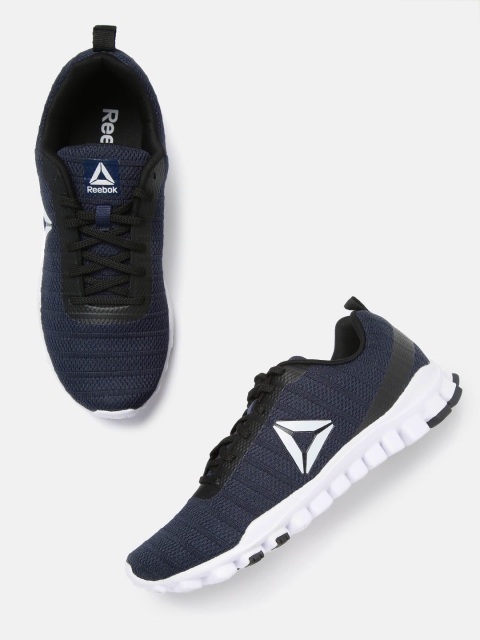 

Reebok Men Navy Blue Self-Striped Harmony LP Running Shoes