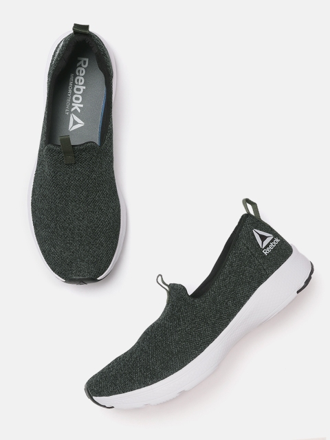 

Reebok Men Olive Green & Black Woven Design Zeal Walk Advanced LP Slip-On Walking Shoes