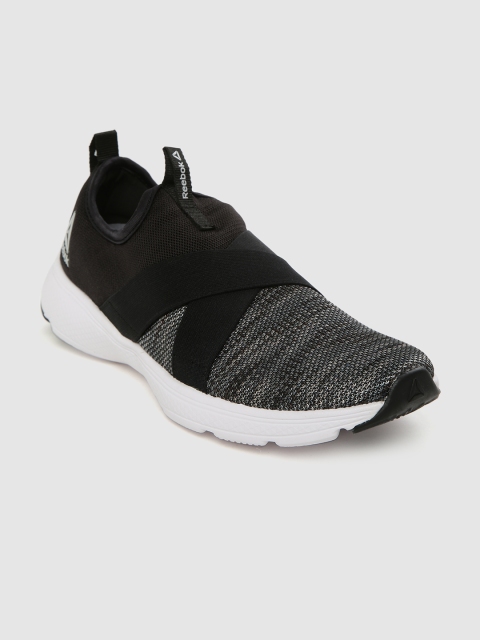 

Reebok Men Grey Melange & Black Colourblocked Tread Leap Slip On Walking Shoes