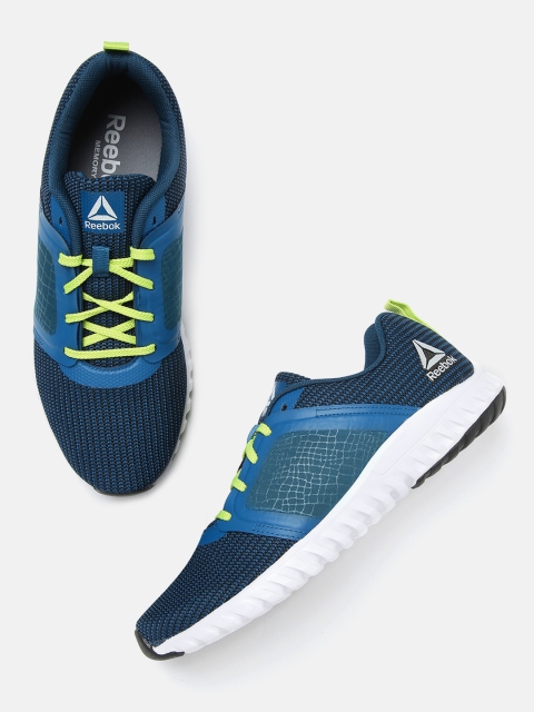 

Reebok Men Navy Blue Woven Design Athlium LP Running Shoes