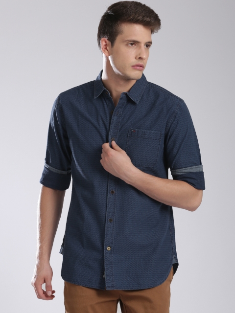 

Tommy Hilfiger Navy Patterned Casual Shirt, Navy blue