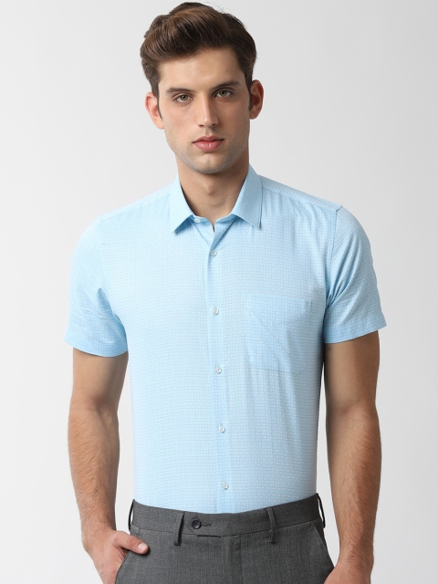 

Peter England Men Blue Slim Fit Checked Formal Shirt