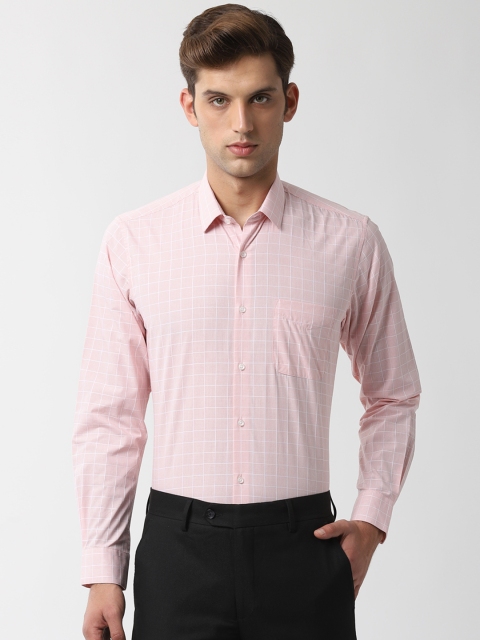 

Peter England Men Pink Regular Fit Checked Formal Shirt