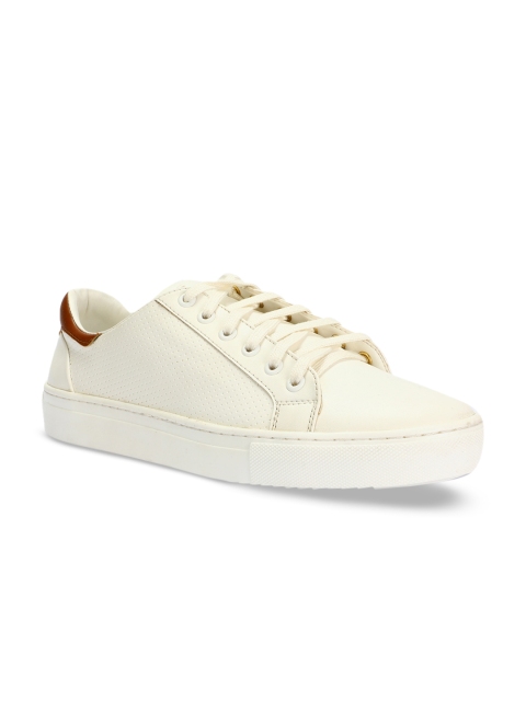 

Peter England Men White Solid Sneakers