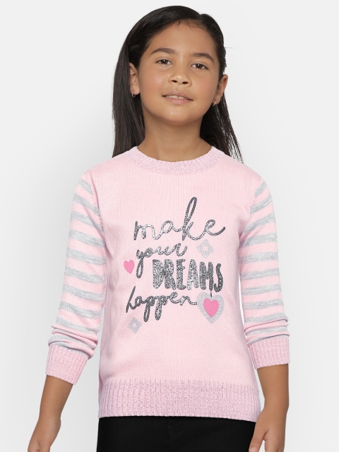 

Wingsfield Girls Pink Printed Sweater