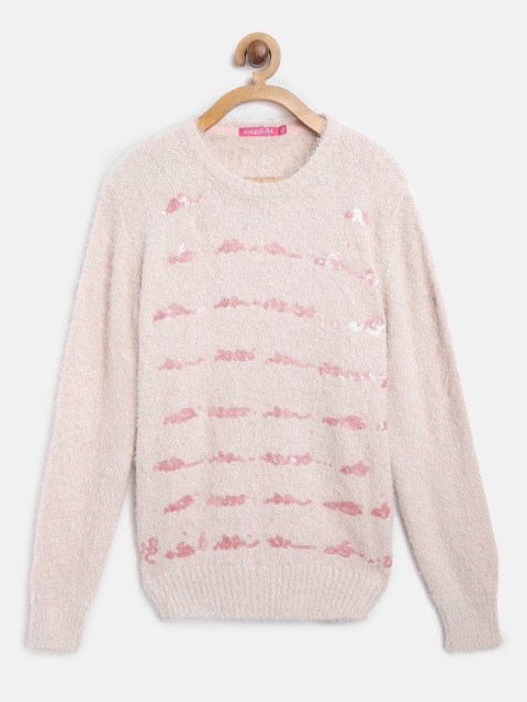 

Wingsfield Girls Pink Sequinned Fuzzy Sweater