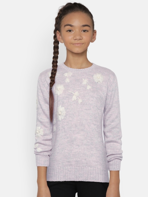 

Wingsfield Girls Pink & Grey Embroidered Sweater