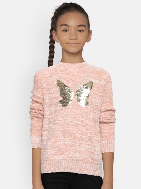 

Wingsfield Girls Pink & White Sequinned Detail Sweater