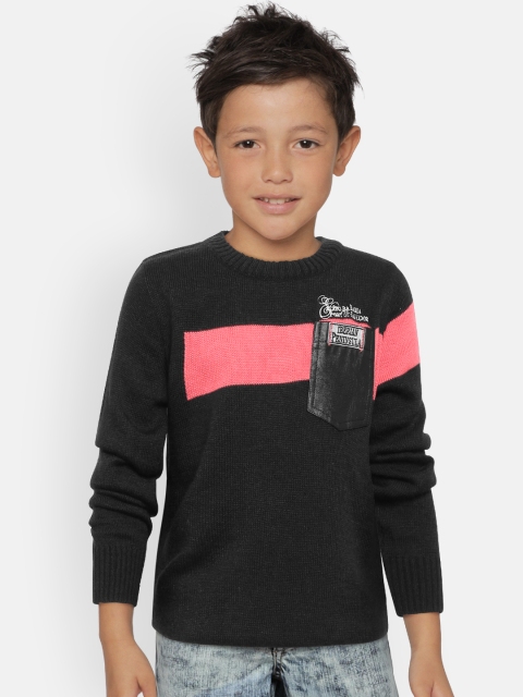 

Wingsfield Boys Black & Red Solid Pullover