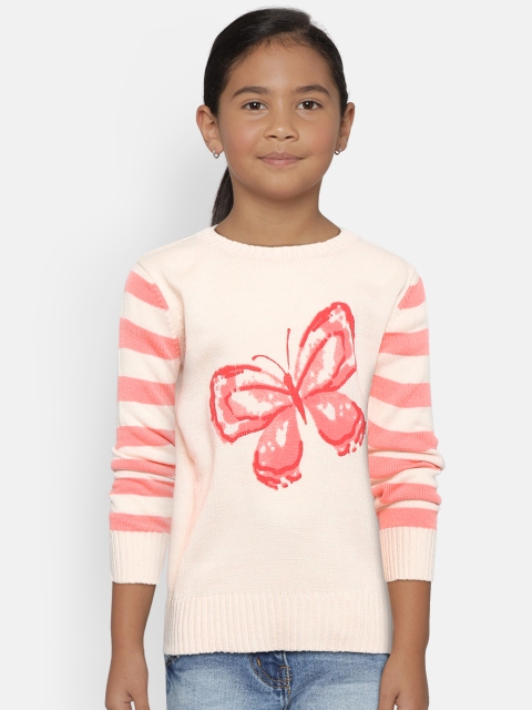 

Wingsfield Girls Pink Printed Sweater