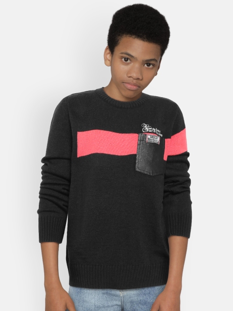 

Wingsfield Boys Black & Red Solid Pullover