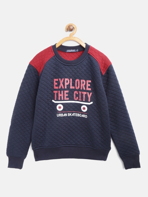 

Wingsfield Boys Navy Blue & red Printed Sweatshirt