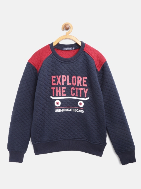 

Wingsfield Boys Navy Blue & Red Printed Sweatshirt