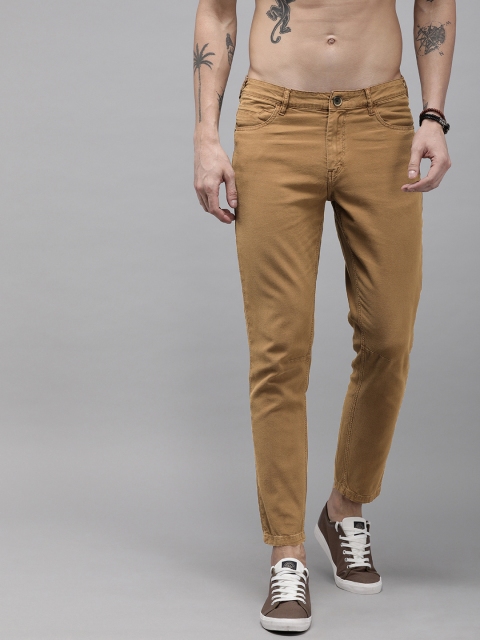 

Roadster Men Brown Solid Regular Trousers