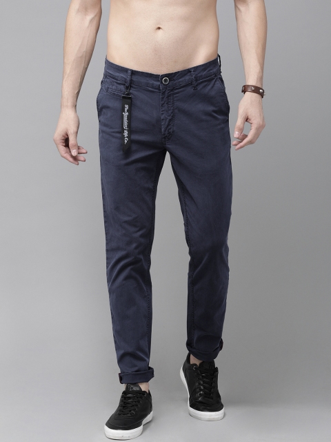 

Roadster Men Navy Blue Solid Chinos