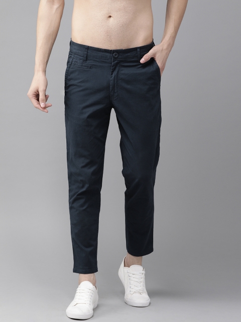 

Roadster Men Navy Blue Regular Fit Solid Regular Trousers