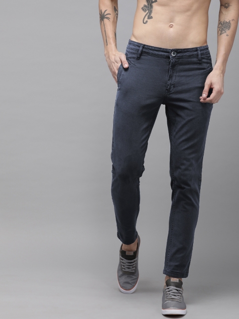 

Roadster Men Blue Regular Fit Solid Regular Trousers