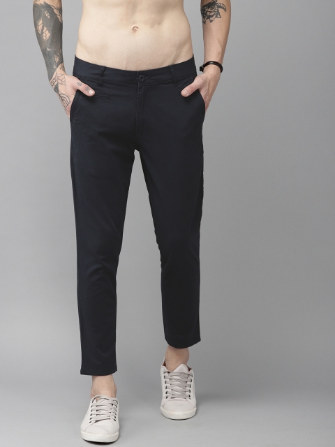 

The Roadster Lifestyle Co Men Navy Blue Regular Fit Solid Chinos