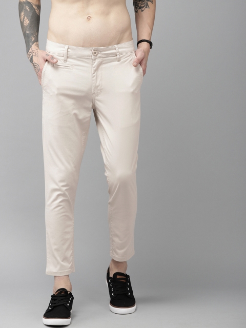 

The Roadster Lifestyle Co Men Beige Regular Fit Solid Chinos