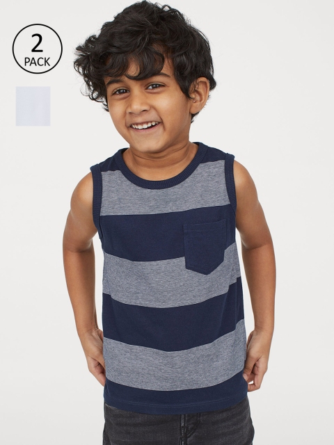 

H&M Boys 2-Pack Vest Tops, Blue