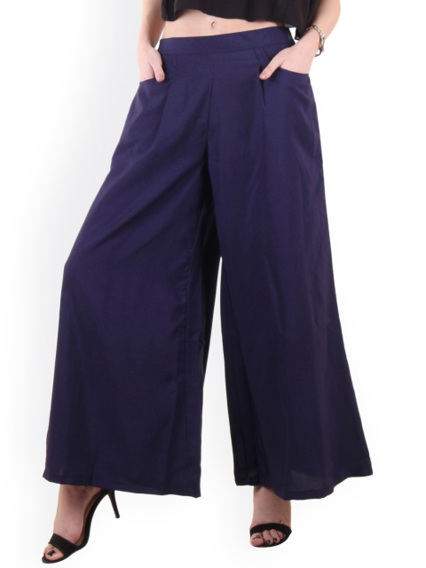 

Ruhaans Navy Palazzo Trousers, Navy blue