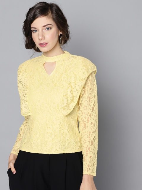 

STREET 9 Women Yellow Lace Top
