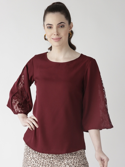 

plusS Women Burgundy Solid Top