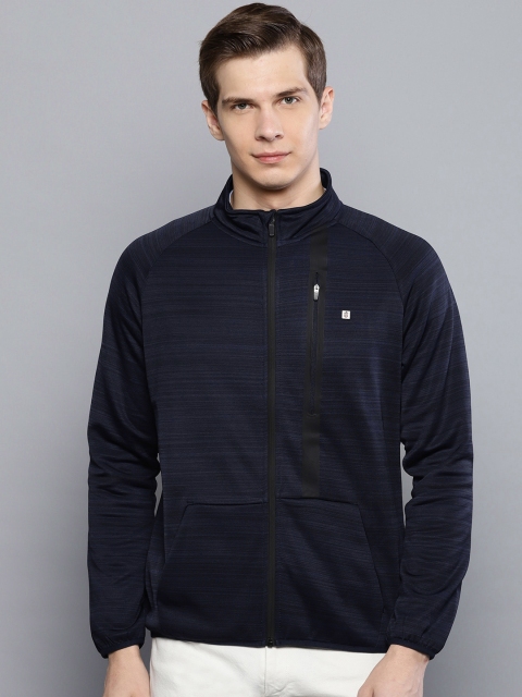 

Louis Philippe Ath.Work Men Navy Blue Self Striped Sweatshirt