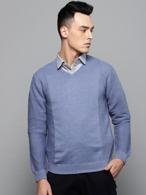 

Louis Philippe Sport Men Blue Solid Sweater