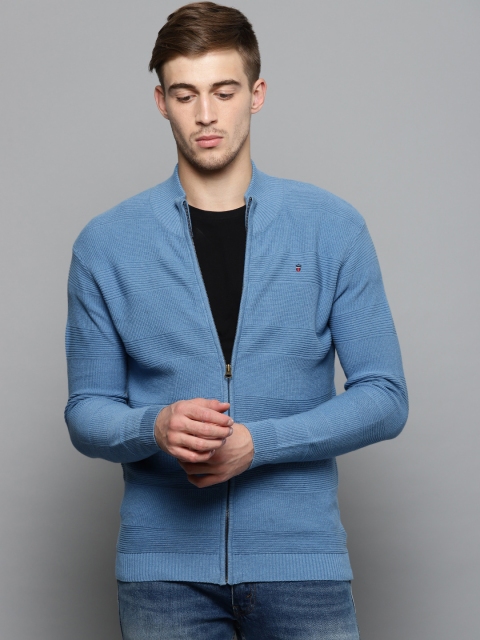 

Louis Philippe Sport Men Blue Self Design Cardigan