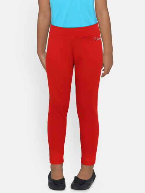 

VITAMINS Girls Red Solid Jeggings