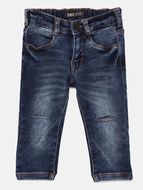 

VITAMINS Girls Blue Skinny Fit Mid-Rise Slash Knee Jeans