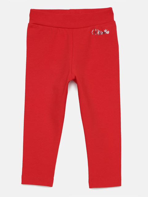 

VITAMINS Girls Red Solid Jeggings